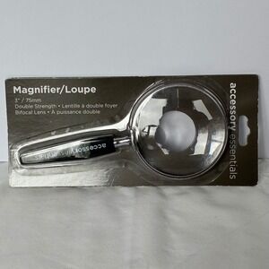 Accessory Essentials Magnifier Silver Black 3 inch Bifocal Reading Aid